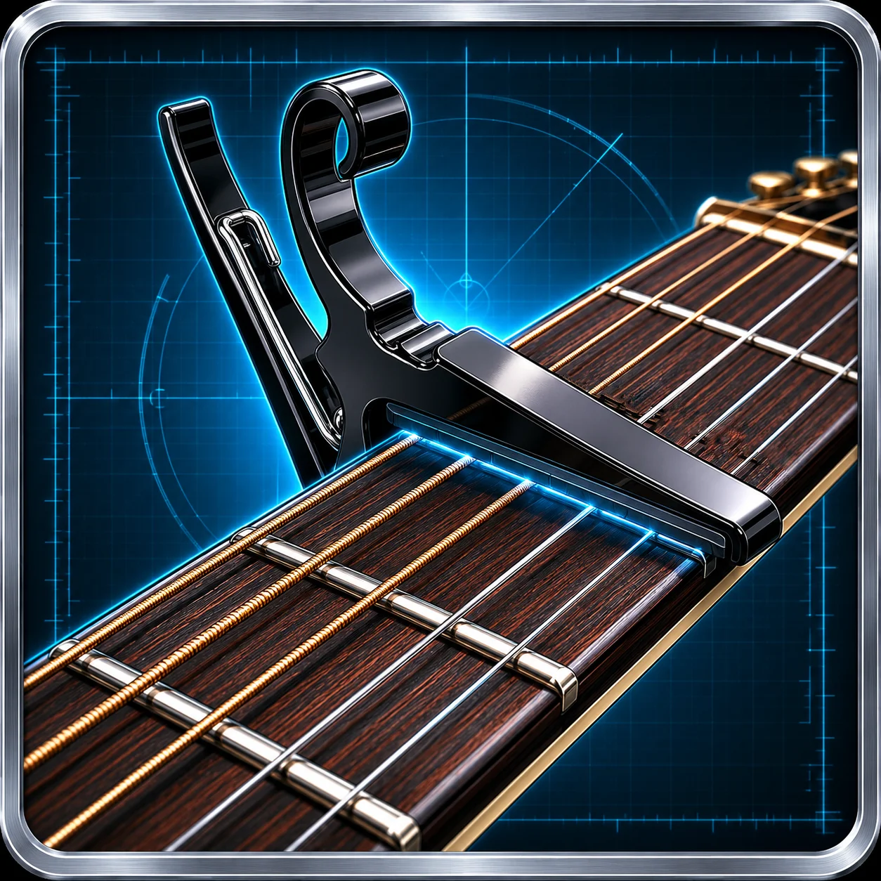 Capo positioned close to the fret wire for best intonation