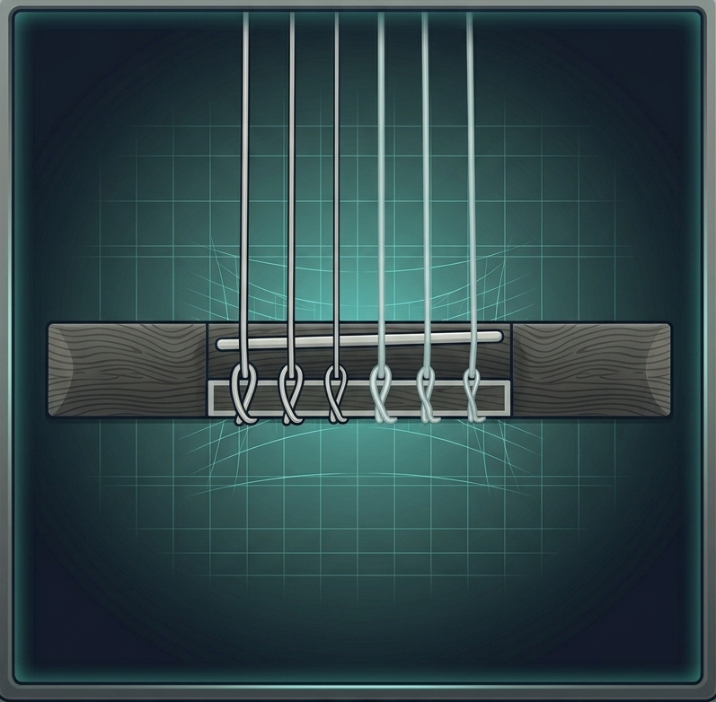 Classical guitar bridge knot
