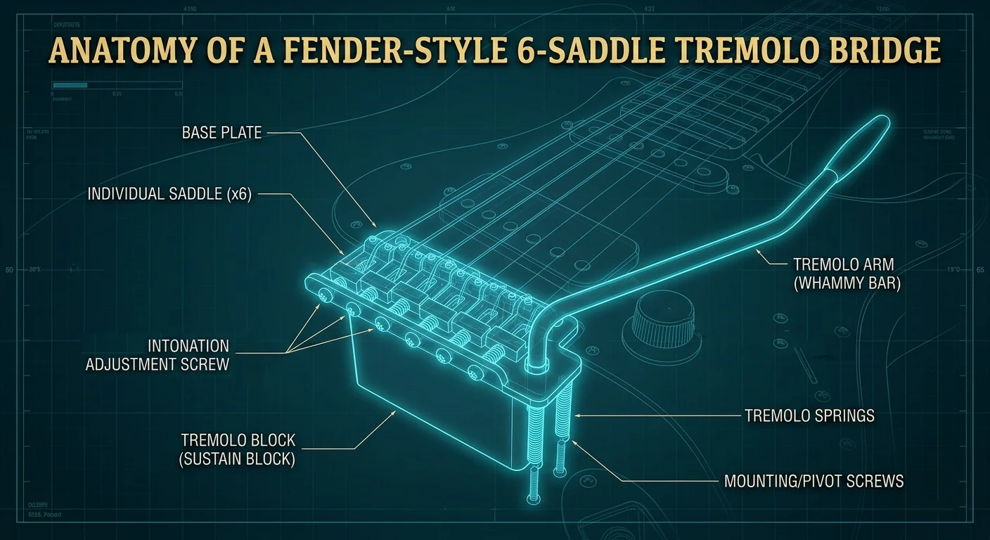 Anatomy of a Fender-Style 6-Saddle Bridge