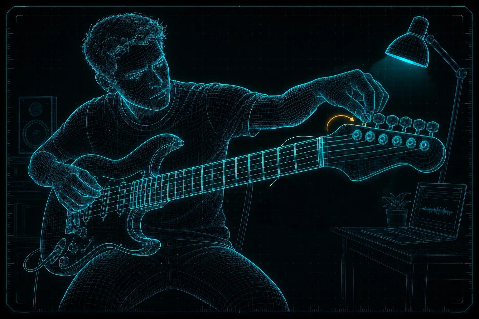 Guitarist frustrated that new guitar strings sound out of tune after installation