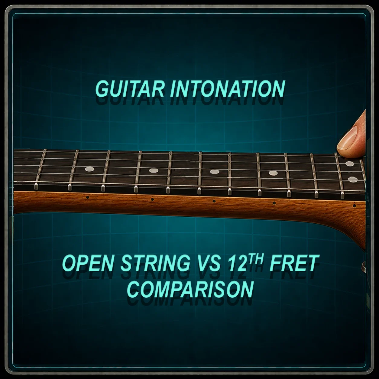 Comparing an open string to the fretted 12th fret note to check intonation
