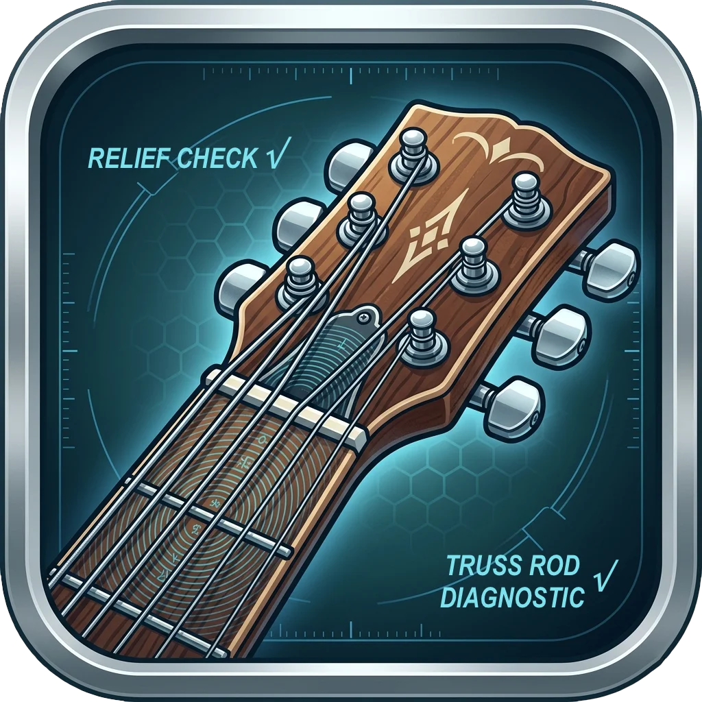 Checking guitar neck relief after changing to drop tuning