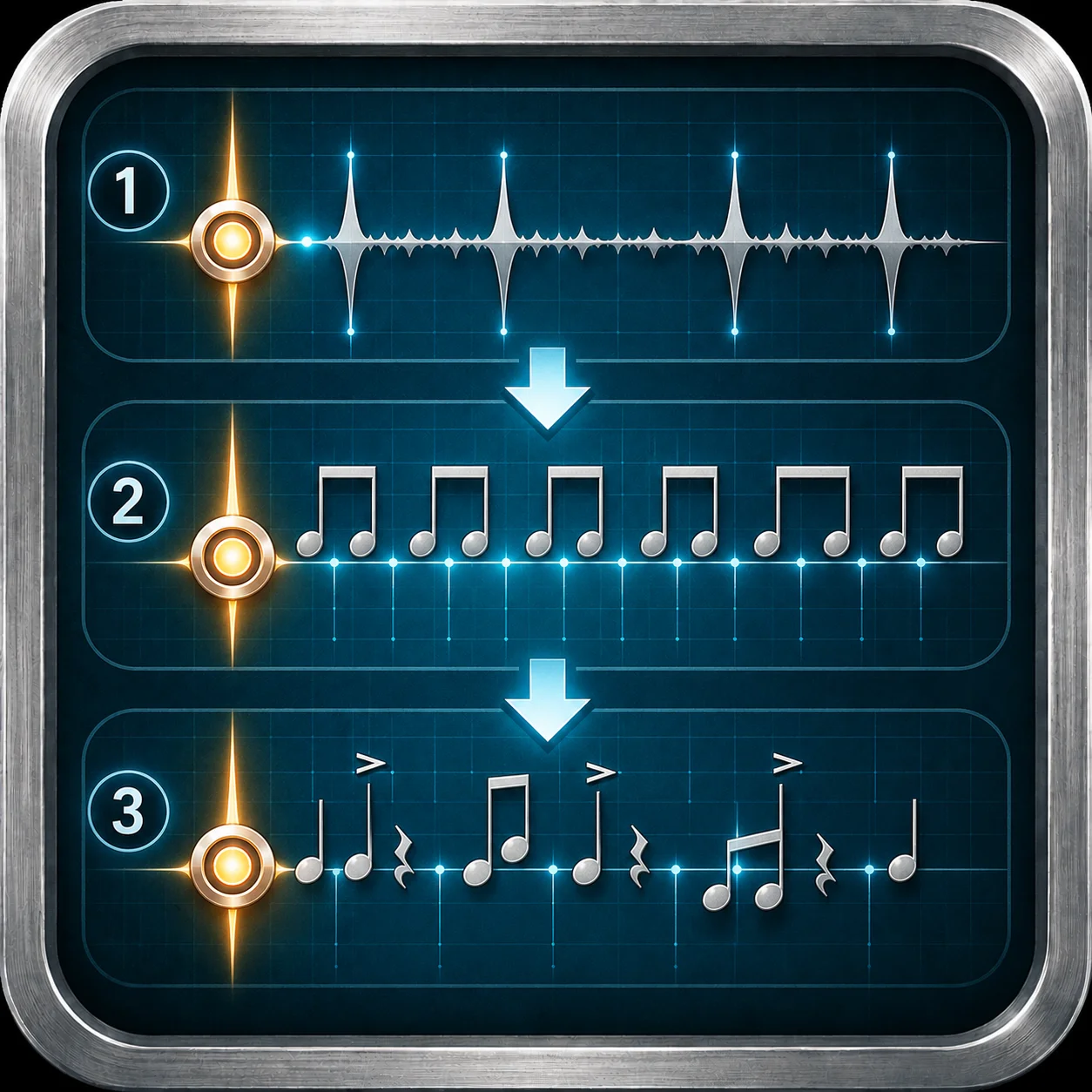 Visual of a rhythmic pulse representing a stripped-down rhythm section