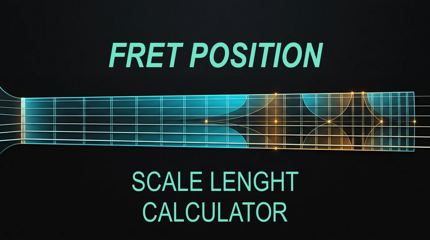 Guitar fretboard showing fret positions and scale length