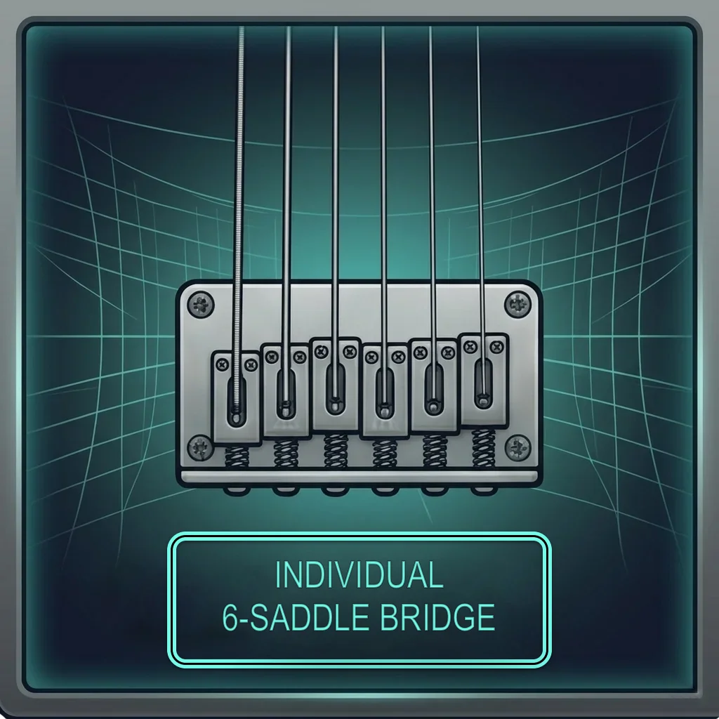 Fender 6-Saddle Bridge — select to set intonation